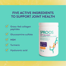 Sproos Joint Collagen | Hydrolyzed Collagen Powder + Glucosamine, MSM, Turmeric, HA| Enhanced Collagen Peptides Powder, Mango Turmeric Flavour, Tub, 337g