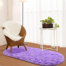 Terrug Oval Fluffy Ultra Soft Area Rugs for Bedroom Living Room, 2.6 x 5.3 Ft Plush Shaggy Kids Rug Small Throw Rugs for Dorm Boy Girl Room Bedside Nursery Mats Home Decor, Purple