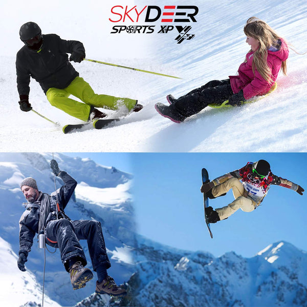 SKYDEER Waterproof Deerskin Suede Leather Ski Gloves for Snowboarding, Skiing, Ice Fishing, Snowmobile, Ice Skating, Hiking, Kayaking (SD8650T/XL)