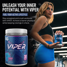 VNDL Viper Thermogenic Energy Powder - Supports Metabolism & Performance, Includes Green Tea Extract, Beta-Alanine & More - Energy-Boosting Powder for Men & Women - Blue Razz Gummies - 30 Scoops