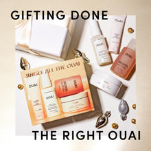 OUAI Gift Set - Travel Size Hair & Body Care Set - Includes Detox Shampoo, Deluxe Anti Frizz Cream, Leave In Conditioner, Scalp & Body Scrub (4 Count)