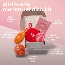 Reusable Menstrual Disc, Wear Up to 12-Hours, Sustainable Period Disc Alternative to Pads and Menstrual Cups - for Light or Heavy Flows, Leak Proof - Small & Large Sizes (Red and Orange)