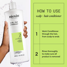 Nioxin Scalp + Hair Thickening System 2 Conditioner, For Natural Hair with Progressed Thinning, 16.9 fl oz (Packaging May Vary)