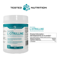 Tested Nutrition L-Citrulline Powder | 3g Pure Fermented L-Citrulline | Nitric Oxide Booster, Increased Muscle Pumps, Improved Strength, Recovery & Endurance | 120 Servings, 360G (Unflavoured)