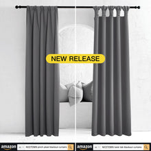 NICETOWN Grey Blackout Curtains - Bedroom Curtain 2 Panels, Basement Small Window Curtains Grommet Top Thermal Insulated Curtains Valance, 34 x 63 Inch