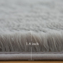 Poboton Area Rugs for Living Room, Ultra Soft Fluffy Non-Slip High Pile Rugs for Bedroom Kitchen Kids Nursery Room Entryway (Grey, 4x6 Feet)