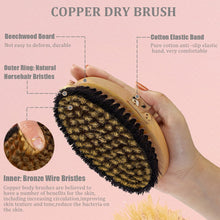 VERYOND Copper Body Brush Dry Skin Brush with Ion Charged Bristles Dry Brushing, Exfoliating Body Brush,Reduce Stress, Wood