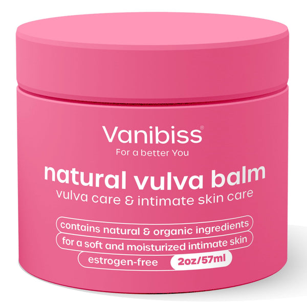 Vanibiss Natural Vulva Balm - Vulva Cream & Tender Skin Care Topical Moisturizer - Relieves Dryness, Itching, Chafing, and Burning - Vulva Care & Menopause Support - Estrogen Free (2oz)