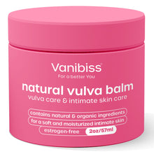 Vanibiss Natural Vulva Balm - Vulva Cream & Tender Skin Care Topical Moisturizer - Relieves Dryness, Itching, Chafing, and Burning - Vulva Care & Menopause Support - Estrogen Free (2oz)