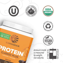 Vegan Organic Protein Powder Plant-based | 5 Superfood Quinoa Chia Seed Soy Free Dairy Free Gluten Free Synthetic Free NON-GMO | Chocolate 15 Servings | Classic Plus by Sunwarrior