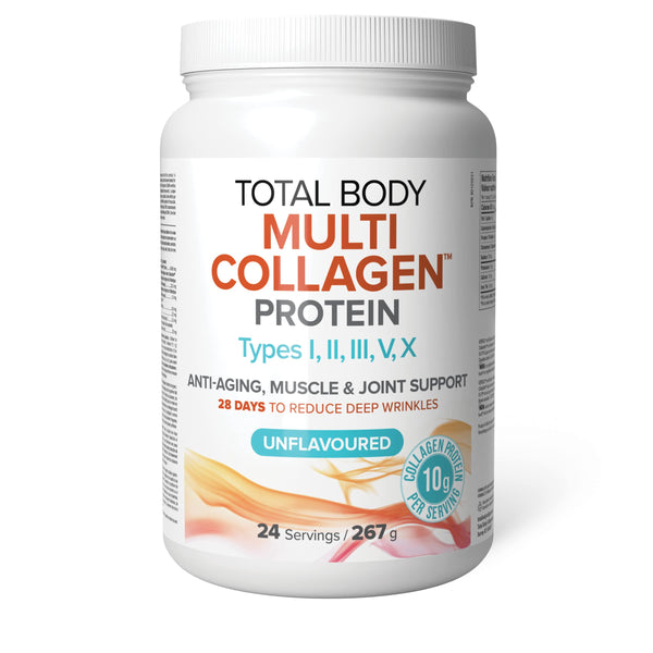 Natural Factors Total Body Multi Collagen Protein, 267g, Unflavoured, 10g of Hydrolyzed Collagen per scoop, Combines 5 types of Collagen, Supports the Formation of Collagen and Connective Tissue for Joint & Skin Health, Keto & Paleo Friendly