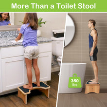 StrongTek Squatting Toilet Stool, Wood Bathroom Step Stool Squat with Anti Slip Layer, Adults and Elders, Potty Training for Adult, Portable, Sturdy, 350 lbs Capability, No Installation