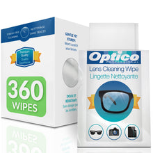 Optico Pre-Moistened Lens Cleaning Cloths - Premium Quality Cleaner for Eye Glasses, Screens, and Cameras Lenses - 360 Streak-Free and Individually Wrapped cloth wipes, 5 x 3.5 Inches (2xOCW180)