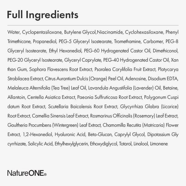 NATUREONE AC Kill Cream, BHA & Salicylic Acid Face Moisturizer, Niacinamide for Active Skin Repair, Tea Tree Oil for Allantoin for Soothing Sensitive Skin, Korean Skincare, 30g, 1.05 oz.