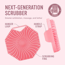 Sud Scrub® Silicone Body Scrubber, Exfoliating Body Scrubber for Sensitive Skin, Eco Friendly Shower Scrubber for Body, Silicone Body Brush for Showering (Pink)