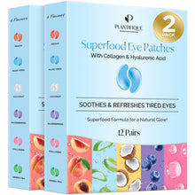 PLANTIFIQUE Superfood Under Eye Patches - 24 Pairs Under Eye Masks for Puffy Eyes and Dark Circles - Eye Gel Patches with Collagen, Hyaluronic Acid and Green Tea - Eye Mask Skincare