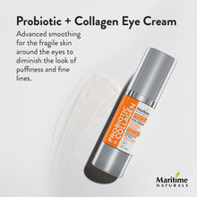 Maritime Naturals Probiotic + Collagen Eye Cream with Organic Aloe & Hyaluronic Acid, Nourishing Eye Cream for Women and Mens Skin Care, Collagen Cream for Brighter Eyes, Organic Skincare, 30ml