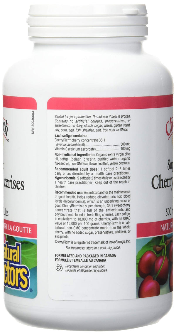 Natural Factors Super Strength Cherry Concentrate, 180 Softgels