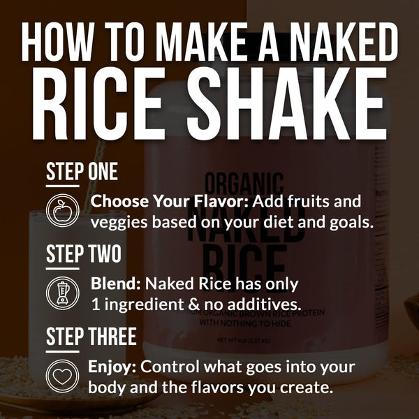 Naked Rice 1LB - Organic Brown Rice Protein Powder - Vegan Protein Powder, GMO Free, Gluten Free & Soy Free. Plant-Based Protein, No Artificial Ingredients - 15 Servings