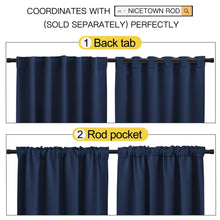 NICETOWN Blackout Curtains Window Drapes - Navy Blue Thermal Insulated Curtain 2 Panels for Boy's Nursery, 42 Inches W by 40 Inches L