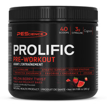 PEScience Prolific Pre Workout Powder, Melon Berry Twist, 40 Scoops, L-Citrulline & Energy Supplement, Sugar Free