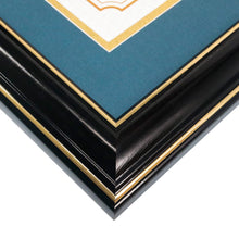 GraduationMall 8.5x11 Diploma Frame with Navy over Gold Mat or Display 11x14 Certificate without Mat,Solid Wood & UV Protection Acrylic,Glossy Black Finish with Gold Trim