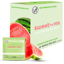 Sweetums Feminine Wipes For Women, Individually Wrapped - pH Balanced Flavored Intimate Wipes - Pack of 10 (Watermelon)