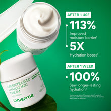 innisfree Green Tea Seed Hyaluronic Acid Cream With Squalane and Ceramides, Korean Hydrating Face Moisturizer and Balancing Cream