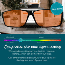 Sleep ZM Fit Over Blue Light Glasses for Computer, TV, Gaming Improve Sleep by Naturally Producing Melatonin for Women + Men, Black, Large