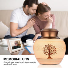 Medium Keepsake Urns for Human Ashes Made of Bamboo,Memorial Cremation Urns for Human Ashes Adult Female Male,Decorative Urns Ash Container with Tree of Life Pattern,Hold Up to 90 Cubic Inch