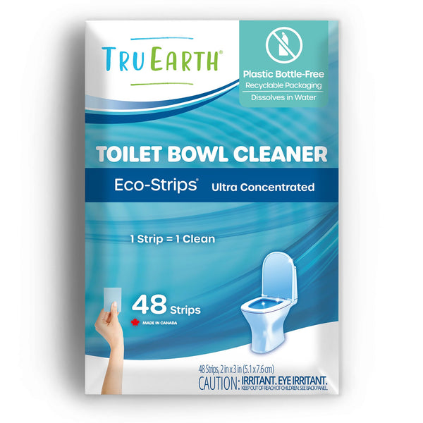 Tru Earth Toilet Bowl Cleaner Eco-Strips | Plastic Jug-Free, Septic-Safe Cleaning Strips | Easy to Use | 48 Strips