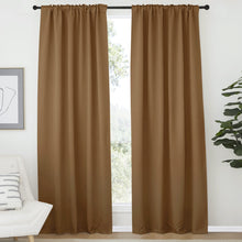 NICETOWN Blackout Window Curtains for Kids Room, Thermal Insulated Door Drapes for Dining Room Decoration, Universe Themed Room (Gold Brown, 1 Panel = 52