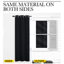 NICETOWN Blackout Curtains 84 Inches Long,Halloween Room Darkening Thermal Insulated Soli Grommet Curtains 2 Panels for Bedroom Living Room Windows (42 x 84 Inch,Black,2 Panels)