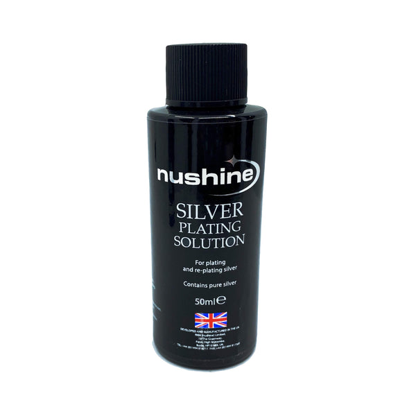 Nushine Silver Plating Solution 1.7 Oz - permanently plate PURE SILVER onto worn silver, brass, copper and bronze (ecofriendly formula)