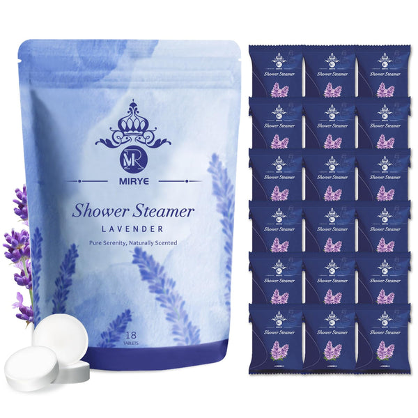 Shower Steamers Aromatherapy - 18-Pack XL Lavender Shower Bombs with Essential Oils, Personal Care and Relaxation Birthday Valentines Day Gifts for Women and Men