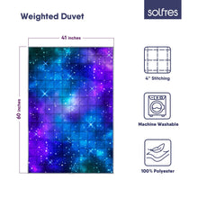 Solfres 7lbs Weighted Blanket, 41 x 60 Inches, Printing Heavy Blanket 7 Pounds, Ultra Soft and Cozy, Stars, Sensory Items, Nebula Galaxy