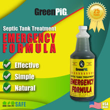 GREEN PIG Drain Field Cleaner, Septic Safe Drain Clog Remover, Treatment for Quickly Clearing Leach Field System Clogs, Back-Ups, and Foul Odors in Septic Tank Systems, Emergency Formula, 1 Quart