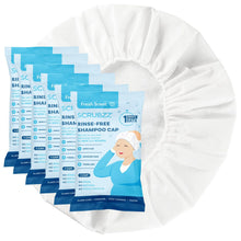 Scrubzz Shampoo Caps No Rinse for Elderly and Bedridden Patients, Rinse Free Shampoo Caps for Post Surgery and Hospital Stays, Waterless Hair Washing Shower Caps - 6 Pack