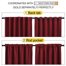 NICETOWN Christmas Decor Red Blackout Curtains 2 Panels 84 Inches Long for Living Room - Thermal Insulated Room Darkening Back Tab/Rod Pocket Panels for Bedroom (52 Width, Burgundy Red, 2 Pcs)