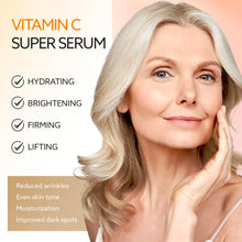 Super Vitamin C Serum for Women Over 70: Vitamin C Vitamin E Hyaluronic Acid Caffeine Hydrating - Hydrates Firms Lifts Smooths Targets Age Spots Wrinkle - All In One Formula for Mature Skin 30ml