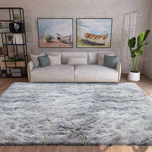 Rugs Living Room Fluffy Area Rug for Bedroom Shaggy Carpet Anti Slip Rugs Soft Modern Plush Carpets Suitable for Home Decor (Grey White, 5.2 * 6.5ft(160 * 200cm))