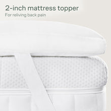 Ultra Soft 2 Inch Queen Mattress Topper - Bamboo Viscose Mattress Pad for Back Pain Relief - Machine Washable - Naturally Cooling for Hot Sleepers