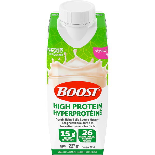 BOOST 15 g High Protein Meal Replacement Drink, Strawberry, 237 ml, 6 Counts ( Pack Of 4 )