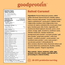 Good Protein Vegan Plant-based Protein Powder 100% Natural, Non-GMO, Dairy-free, Gluten-free, Soy-free, No Added Sugar and Nothing Artificial. Salted Caramel All-in-One Shake 440 grams