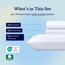 California Design Den Twin XL Sheets Set - 400 Thread Count Sateen, 100% Cotton Sheets, Soft Twin XL Sheet Sets, XL Twin Sheets, Luxury Cooling Sheets Set for Dorm Rooms (White Sheets)