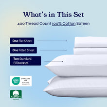 California Design Den Softest 100% Cotton Sheets, Full Size Sheet Sets, 4 Pc Set, 400 Thread Count Sateen Bedding, Deep Pocket Sheets, Cooling Sheets, Full Size Sheets, Breathable Bed Set (White)