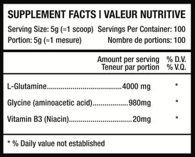 Predator Labs Glutamine + 500g - Premium Synergistic L-Glutamine and glycine Formula for Enhanced Recovery - 100 Servings, Unflavored, Ideal for Post-Workout Nutrition