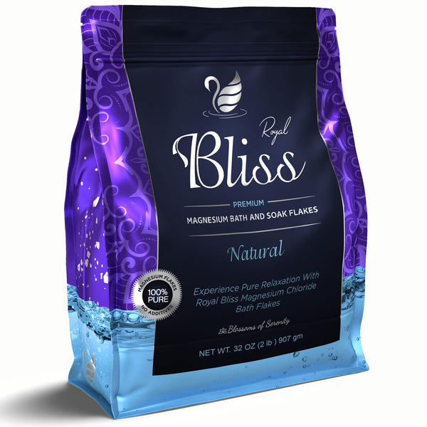 ROYAL BLISS Magnesium Flakes for Bath & Foot Soaks | 100% Pure & Natural Magnesium Chloride | Unscented, Fast-Dissolving | Deep Relaxation, Muscle Recovery, Skin Therapy | Superior to Epsom Salt (2 LB)