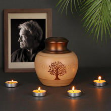 Medium Keepsake Urns for Human Ashes Made of Bamboo,Memorial Cremation Urns for Human Ashes Adult Female Male,Decorative Urns Ash Container with Tree of Life Pattern,Hold Up to 90 Cubic Inch