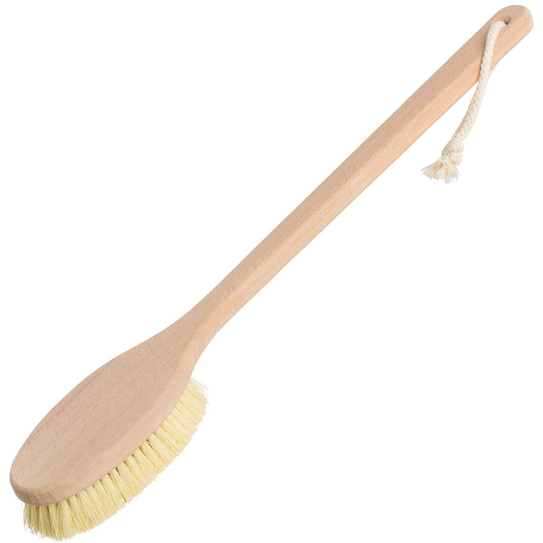 Redecker 100% Made In Germany Tampico Fiber Bath Brush with Oiled Beechwood Handle, 19-5/8-Inches